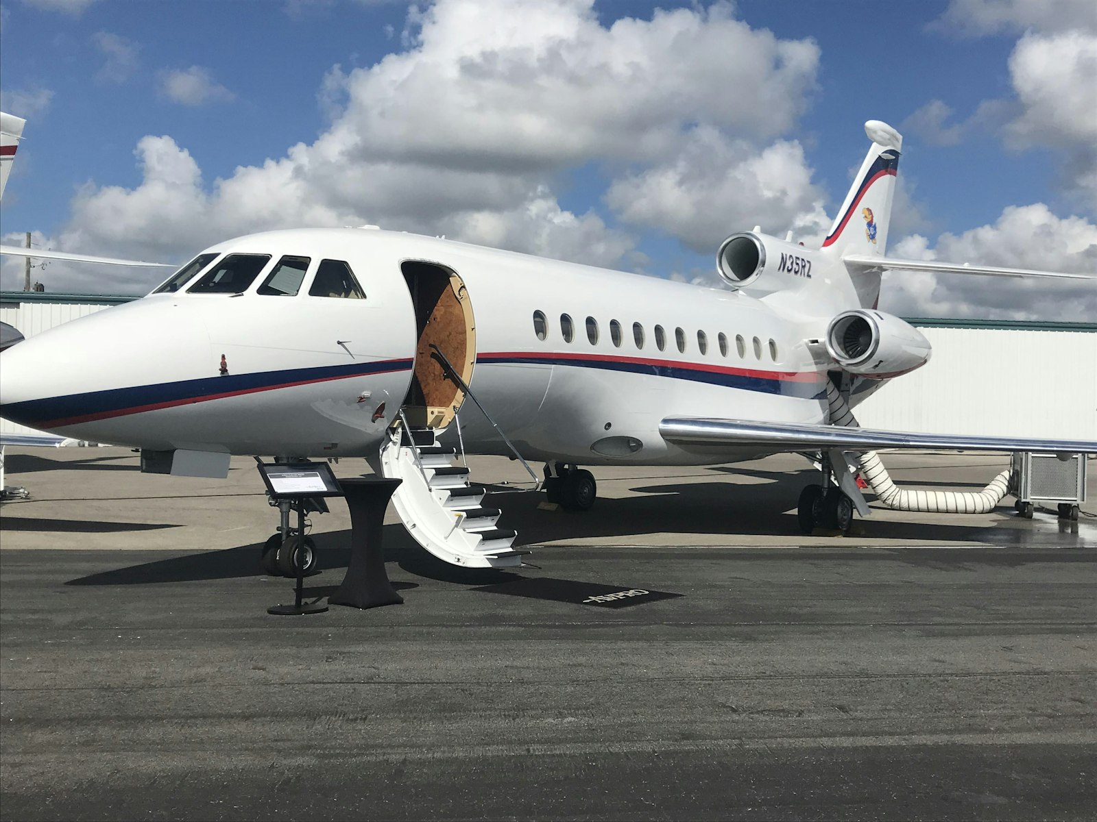 Private jet waiting on the tarmac
